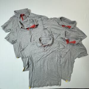 Pact Kids Organic Cotton Polo Shirt Lot 5 Gray Short Sleeve Sustainable Size 6-7